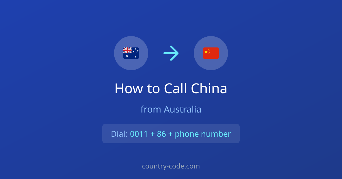 How to call China from Australia dialing diagram