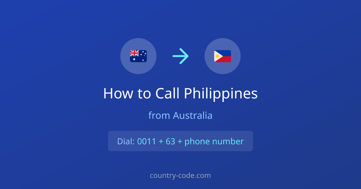 How to call Philippines from Australia dialing diagram