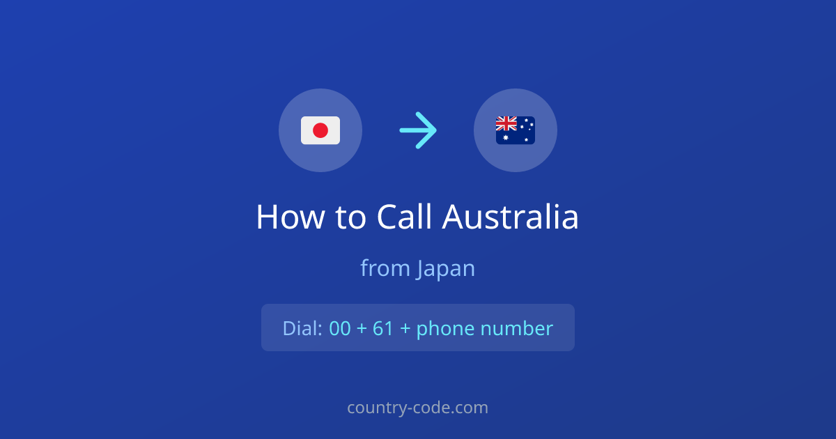 How to call Australia from Japan dialing diagram