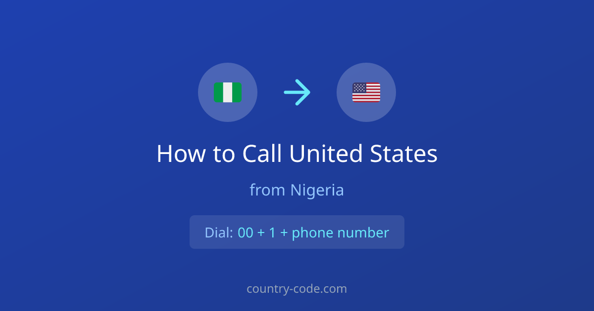 How to call United States from Nigeria dialing diagram