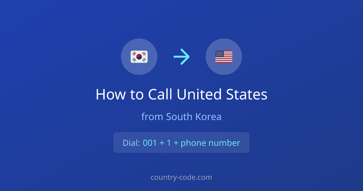 How to call United States from South Korea dialing diagram